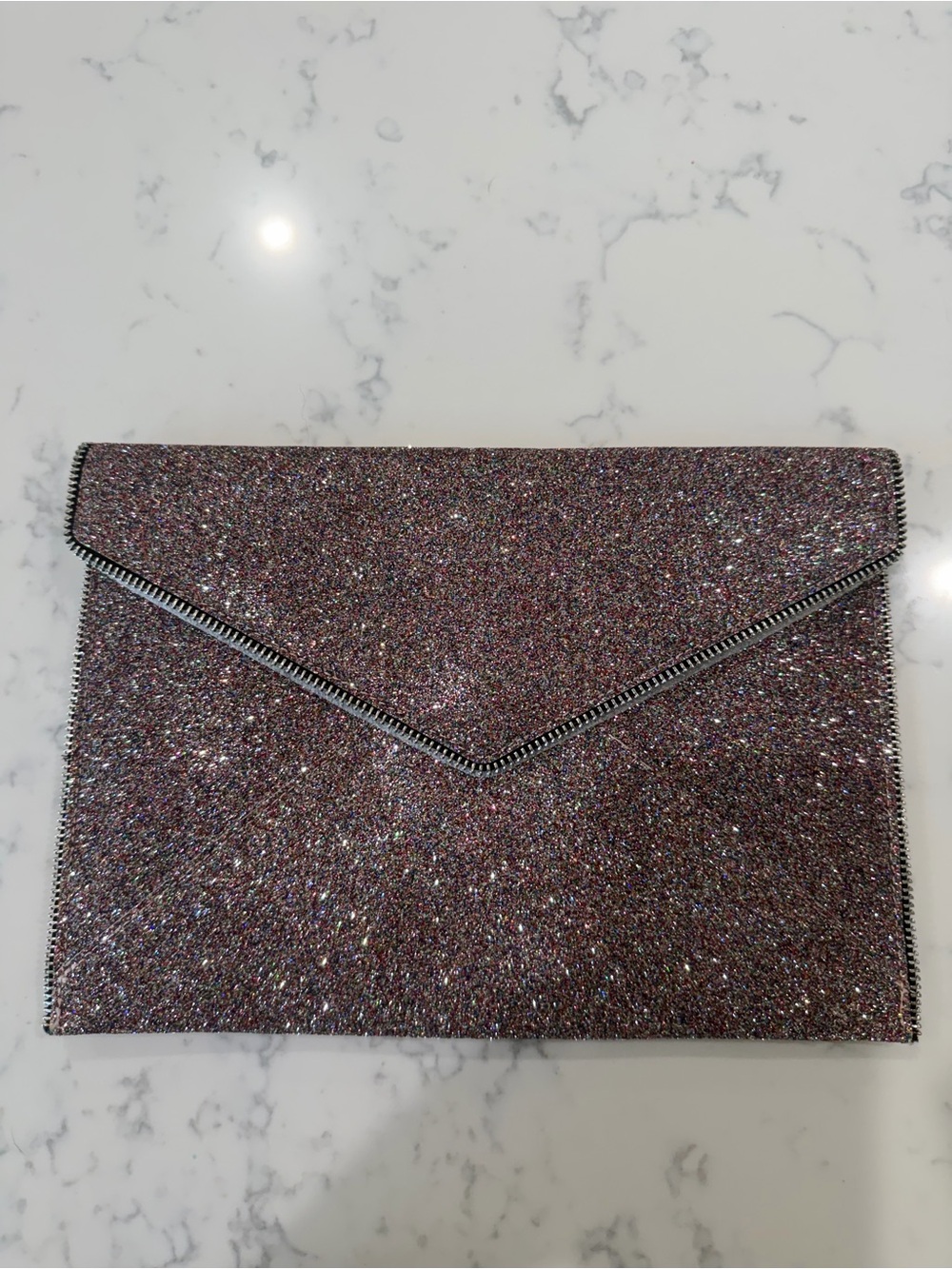 Rebecca Minkoff Leo glitter envelope clutch